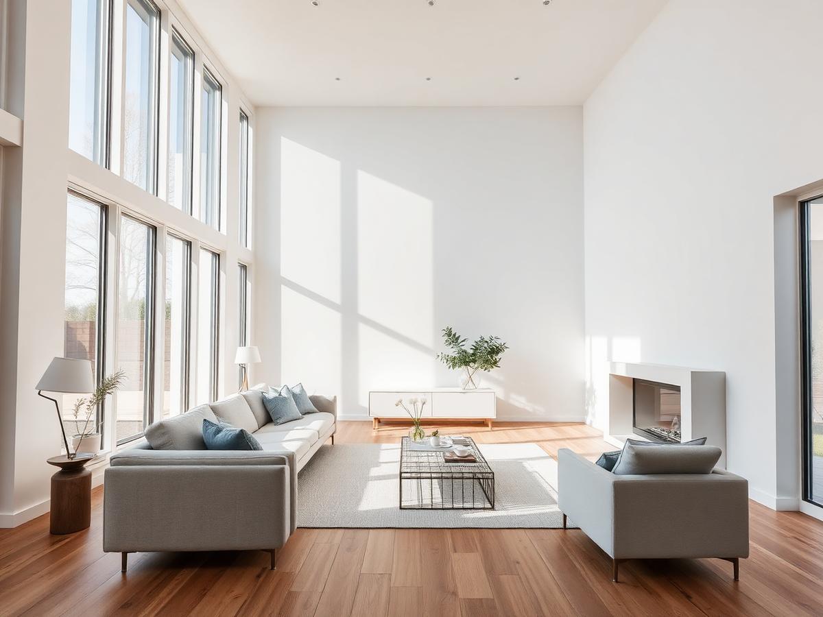 Intérieur lumineux d'une propriété contemporaine